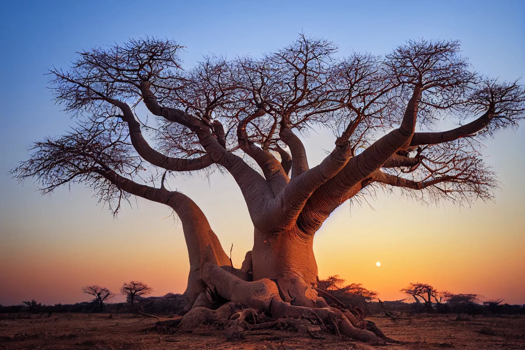 A mature baobab tree representing the Moedim Harvest Baobab Oil programme